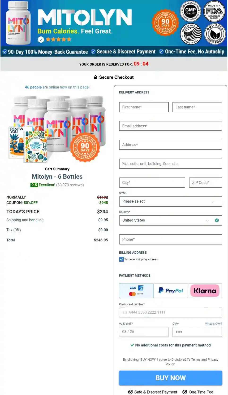 mitolyn official website checkout page – secure online order process